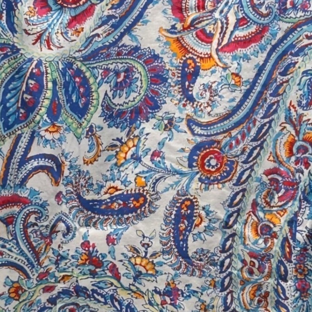 Chaps Paisley Button Up Shirt‎ Blue 1X - Picture 6 of 13